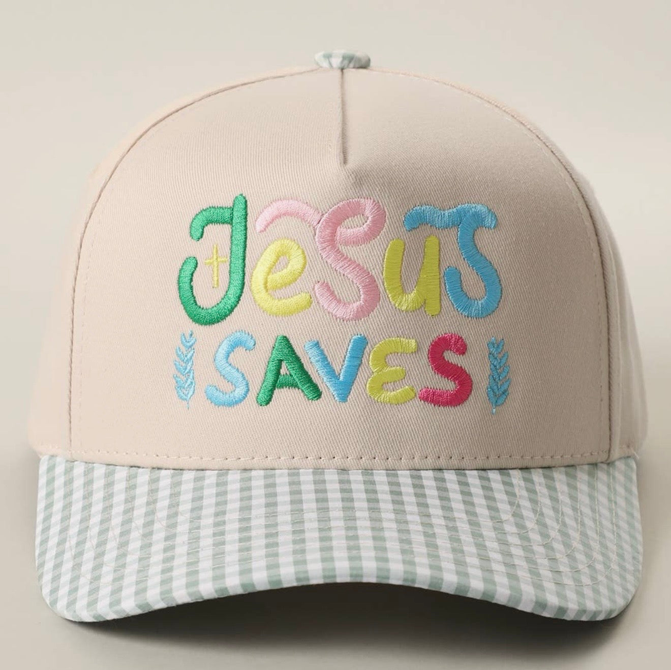 Jesus Saves Gingham Hat